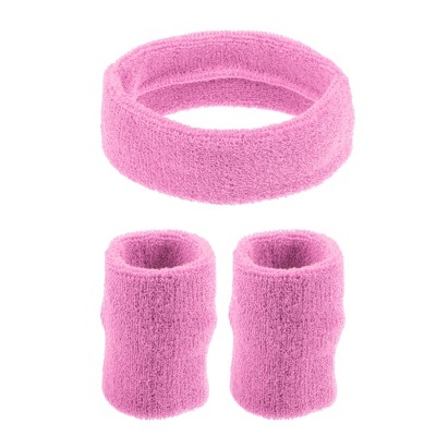 3 Pack Halloween Pink Sweat Band Set