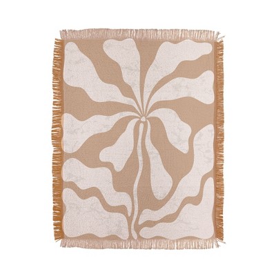 DorisciciArt Mid Century Modern Floral C Woven Throw Blanket - Deny Designs