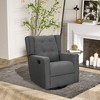 HOMCOM Wingback Recliner Chair Manual Rocking Sofa 360° Swivel Glider with Button Tufted, Padded Seat, Single Home Theater Seating for Living Room - 3 of 4