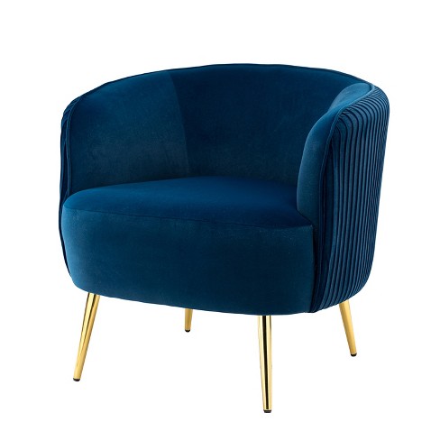 Harmonia Contemporary Classic Velvet Barrel Chair With Metal Legs ...