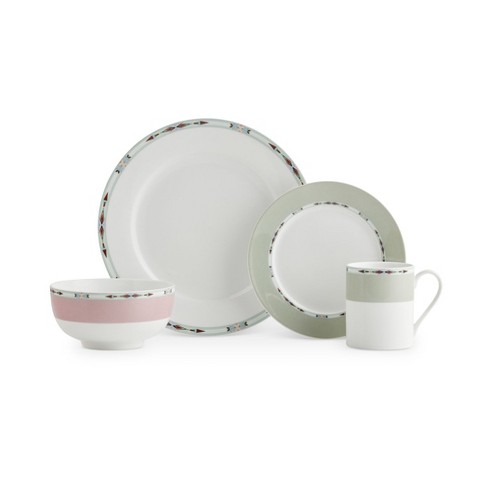 Spode Home Formal Deco 16 Piece Dinnerware Set With Service For 4 10.5 Dinner Plate 7.5 Salad Plate 6 Cereal Bowl 12 Oz Mug Target