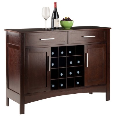 Winsome Transitional Cappuccino Brown Wood Buffet Sideboard
