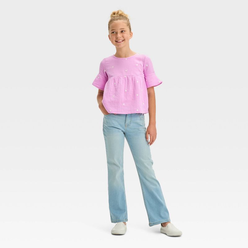 Girls' Mid-Rise Bootcut Jeans - Cat & Jack™, 5 of 11