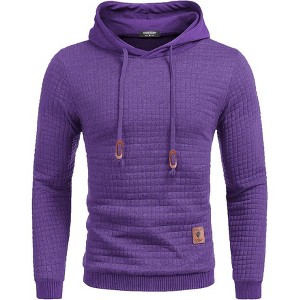 COOFANDY Mens Hooded Sweatshirt Casual Long Sleeve Drawstring Waffle Knit Pullover Hoodies - 1 of 4