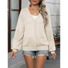 Womens Cardigan Casual Long Sleeve Lightweight Crochet Shrug V Neck Tops Button Down Soft Knit Sweater - 3 of 4