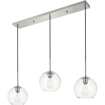 Baxter 3-Light Black Pendant with Clear Glass Shades