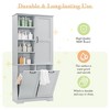 Bathroom Storage Cabinet with Doors and Drawers Tilt-Out Laundry Hamper Multiple Storage Space Freestanding Style - 3 of 4