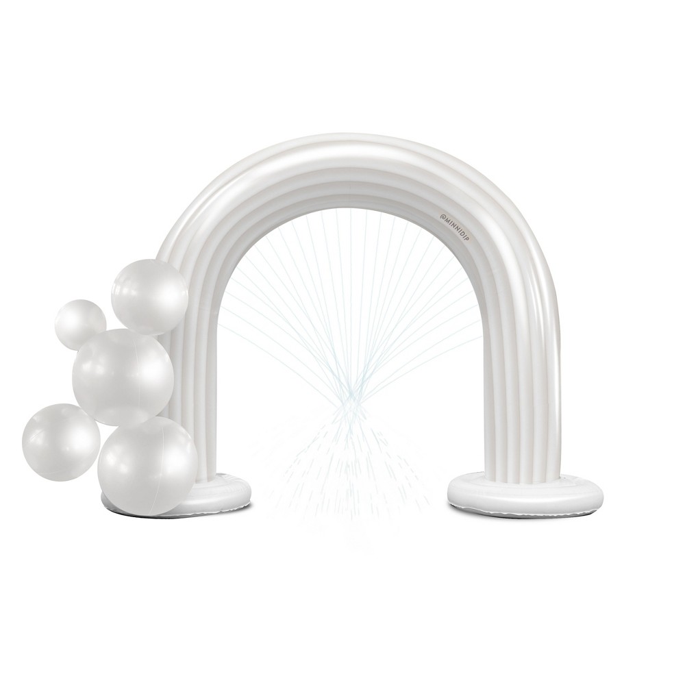 MINNIDIP Exclusive Resort Collection Garland Arch Play Sprinkler - Iridescent Pearl: Portable, Inflatable Fun for Kids