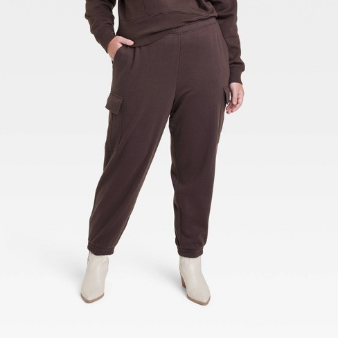 Women's Stretch Woven Cargo Pants 27 - All In Motion™ Dark Brown 1x :  Target