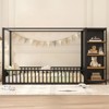 Floor Bed Frame for Kids, Metal Bed Frame with Wardrobe & Storage Shelves, Floor Bed with Fence for Boys Girls - 4 of 4