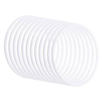 Unique Bargains Plastic Round Wreath Dream Catcher Rings White 12 Pcs