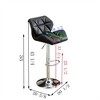 SKRAN Set of 2 Diamond Tufted Swivel Seat Stool, Contemporary Adjustable Height Hydraulic Bar Stools, Faux Leather for Kitchen, Home Bar - 3 of 4