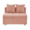 NicBex Convertible Sleeper Chair,Modern Linen Folding Sofa Bed with Adjustable Backrest,Couches with Wheels for Living Room,Pink - 4 of 4