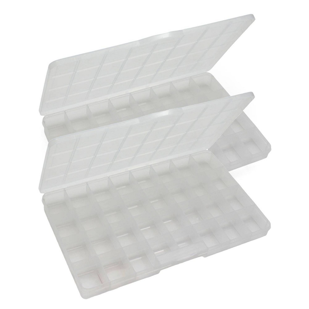 2pk Letter Tile Organizer - Primary Concepts: Clear Plastic School Storage Bins for Craft & School Supplies