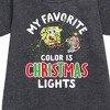 - SpongeBob SquarePants - My Favorite Color Is Christmas Lights Graphic Short Sleeve Fleece Dress - 2 of 4