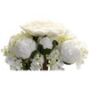 Peony And Hydrangea Bouquet Set Of 6 White Polyester Design With 16.5 Inch Height For Floral Displays By Melrose - 2 of 3