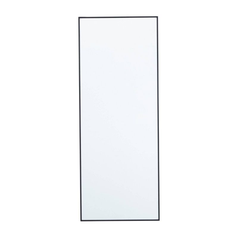 Wood Rectangle Wall Mirror with Thin Frame Black - Olivia &#38; May, 1 of 6