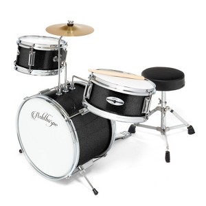 Ashthorpe 3-Piece Complete Junior Drum Set - Beginner Drum Kit with Drummer's Throne - 1 of 4
