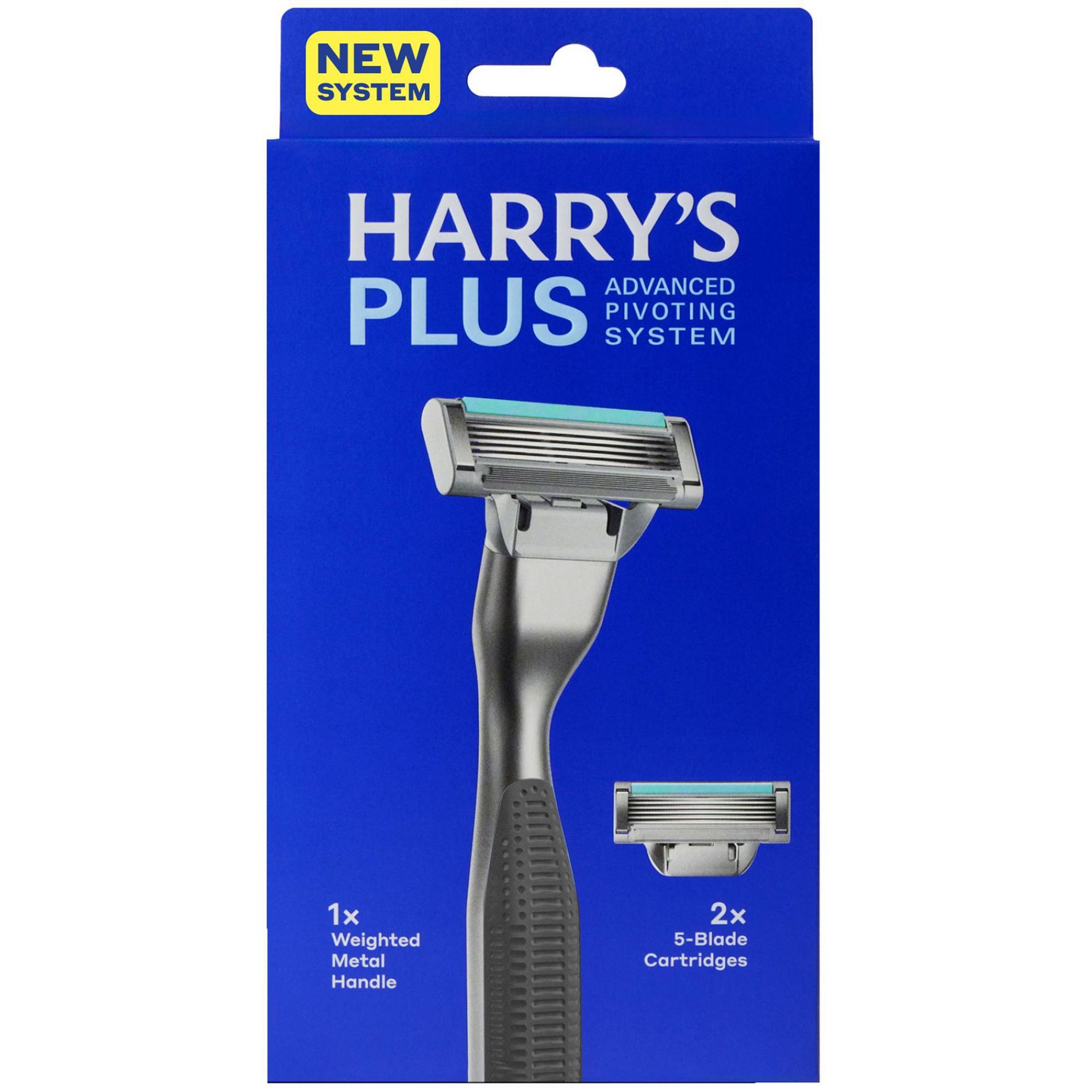 Harry's Plus Men's Razor Handle with 2 Razor Blade Cartridges - Onyx