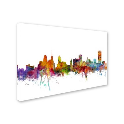 Trademark Fine Art -Michael Tompsett 'Buffalo New York Skyline' Canvas Art