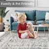 Vintage Distressed Floor Cover Living Room Foldable Thin Rug Indoor Traditional Non Slip Carpet Floral - 4 of 4