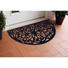 HomeRoots 18" X 30" Black Rubber Scrollwork Welcome Outdoor Semi Circle Door Mat - 2 of 3