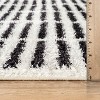 World Rug Gallery Bohemian Stripe Lines Shag Rug – White – Easy to Clean, Medium Pile – Perfect for Living Room, Bedroom, or Entryway - 3 of 4