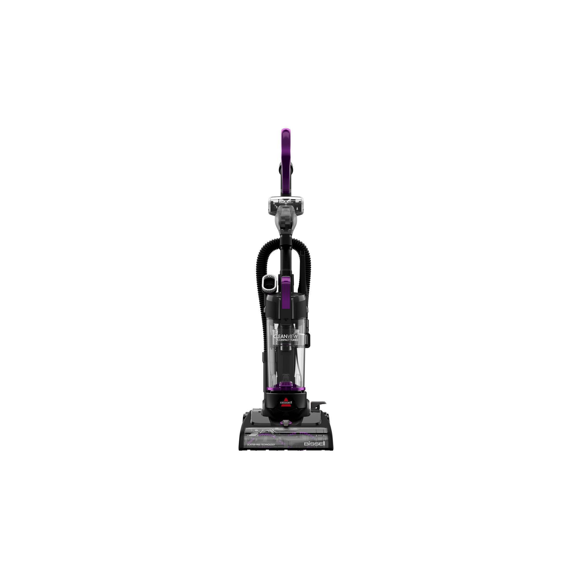 BISSELL CleanView Compact Turbo Upright Vacuum 10" Cleaning Path Black: Bagless, Multi-Surface, Pet Hair, Lightweight, 25ft Cord, 2-Year Warranty