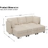 Belffin Modular Sectional Sleeper Sofa with Storage Seat 6 Corduroy Convertible Sectional Couch with Reversible Chaise for Living Room - 3 of 4