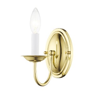 Livex Lighting Home Basics 1 - Light Wall Light in  Polished Brass - 1 of 2