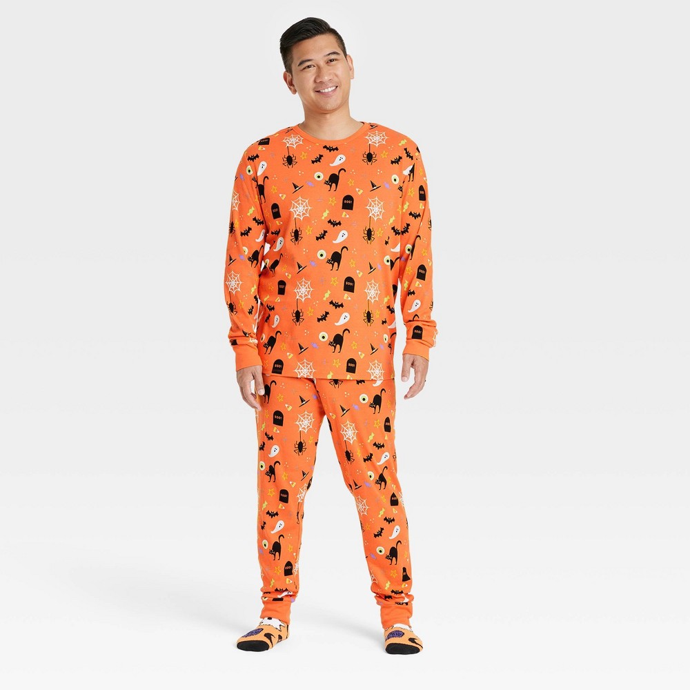 Men's Halloween Family Pajama Set - Hyde & EEK! Boutique Orange XL