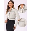 INSPIRE CHIC Women's Double Breasted Open Front Elegant Plaid Tweed Crop Blazer - image 2 of 4