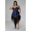Slickblue Plus Size Non-Stretch Denim Dress, Tube Silhouette, Sweetheart Neckline, Asymmetrical Hem, Size 1XL-3XL - 2 of 4