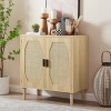 31.5" Buffet Cabinet with Rattan Doors and Shelf,Modern Storage Sideboard for Dining Room,Entryway,Hallway-Baofuwish - 2 of 4