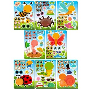 Wrapables Make a Face Stickers, Make Your Own Animal, Food, Dress-Up Stickers, DIY Craft Activities, Party Favors (24 Sheets) - 1 of 4