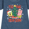 Girls' - SpongeBob SquarePants - Tis The Season Graphic Short Sleeve Fleece Dress - 2 of 4