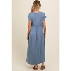 Pinkblush Blue Ruffle Trim Maternity Maxi Dress - 4 of 4
