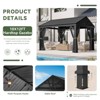 Aoxun 10x12 Hardtop Gazebo with Gable Roof, Aluminum Frame & Steel Top, Outdoor Pavilion with Netting & Hooks for Patio or Garden - 4 of 4