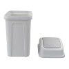 LunaLulinlk Small 4 Gallon Trash Can with Twist Top Lid for Office, Bedroom, Bathroom, Dormitory, Portable Trash Can Wastepaper Basket - 2 of 4