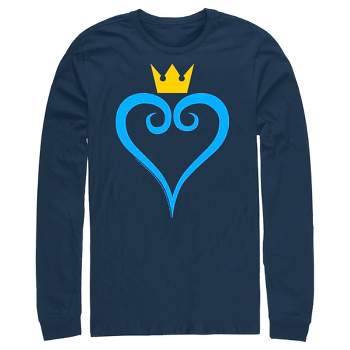 Men's Kingdom Hearts 1 Blue Heart Long Sleeve Shirt