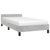 vidaXL Velvet Bed Frame Platform Bed, Scandinavian Style/Slats Support/No Box Spring Needed/Without Mattress/Easy Assembly, Light Grey Twin Bed - 2 of 4