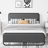 Full Size Metal Bed Frame with Curved Upholstered Headboard and Footboard, 10.3'' Underbed Space, No Box Spring Needed, Easy Assembly, Beige - 3 of 4