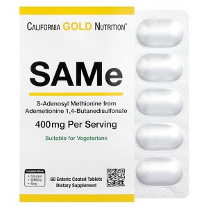 California Gold Nutrition SAMe (S-Adenosyl L-Methionine), 400 mg, 60 Tablets - 1 of 4