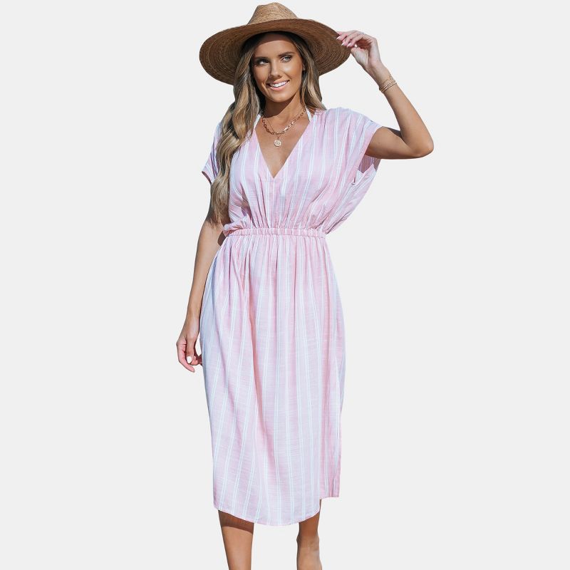 Women's Striped Midi Cover-Up Dress - Cupshe, 1 of 9