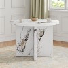 Sapphtopaz Round Dining Table Kitchen Table 46" Farmhouse Wooden Dining Table Pedestal Base for Dining Room, Kitchen, Small Spaces - 2 of 4