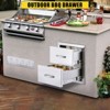 Outdoor Kitchen Drawer with Divider,Stainless Steel Flush Mount Single BBQ Drawer,Built-In Access Drawer with Venting Panel for Kitchen Island - 4 of 4