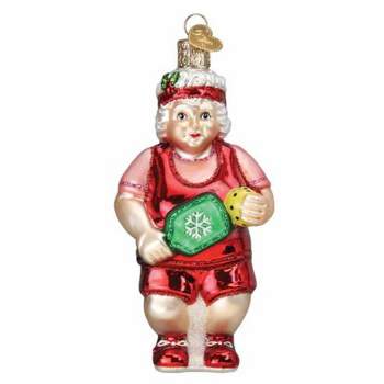 Old World Christmas 5.0 Inch Pickleball Mrs. Claus Ornament Paddle Ball Tree Ornaments