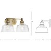 Progress Lighting Singleton 2-Light Vanity Fixture, Vintage Brass, Clear Glass Shades - 4 of 4