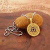 ELYA Women's Polished Floral Gold Plated Steel Necklace - 2 of 3