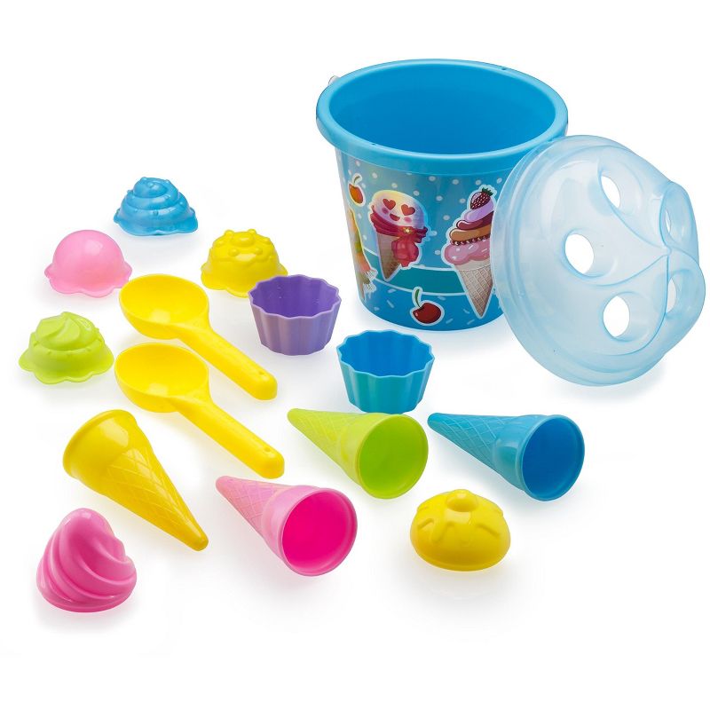 Top Race 9'' Ice Cream Sand Toy - Blue - 16 Pieces, 3 of 8